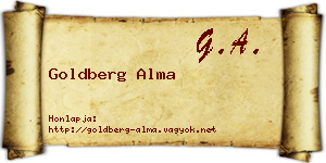 Goldberg Alma névjegykártya